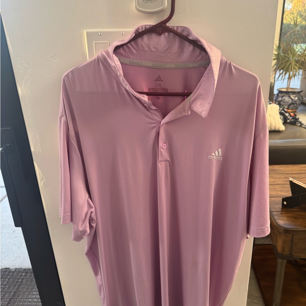 Adidas Men's Light Pink Polo Shirt